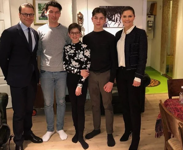Crown Princess Victoria and Prince Daniel visited Harell Poznic family who has had Mohammed Ibrahimi as a resident at their home