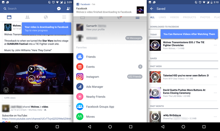 التحديث الجديد لتطبيق FaceBook يمكنك من مشاهدة الفيديوهات من دون انترنت
