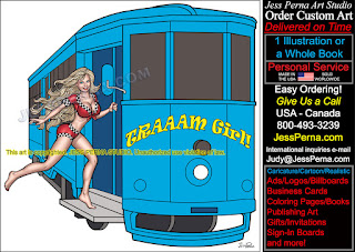 Sexy Woman Chasing Tram Bumper Sticker 