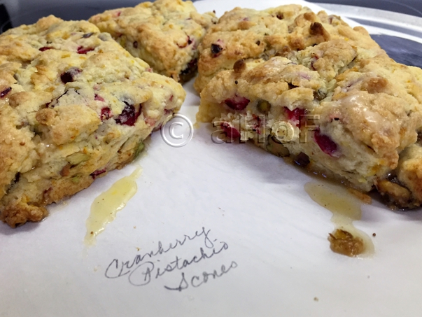 Cranberry, Craisins, Pistachios, Scones