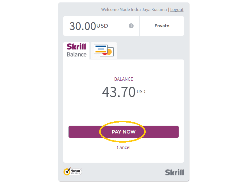 step 5 deposit envato dan membeli template themeforest