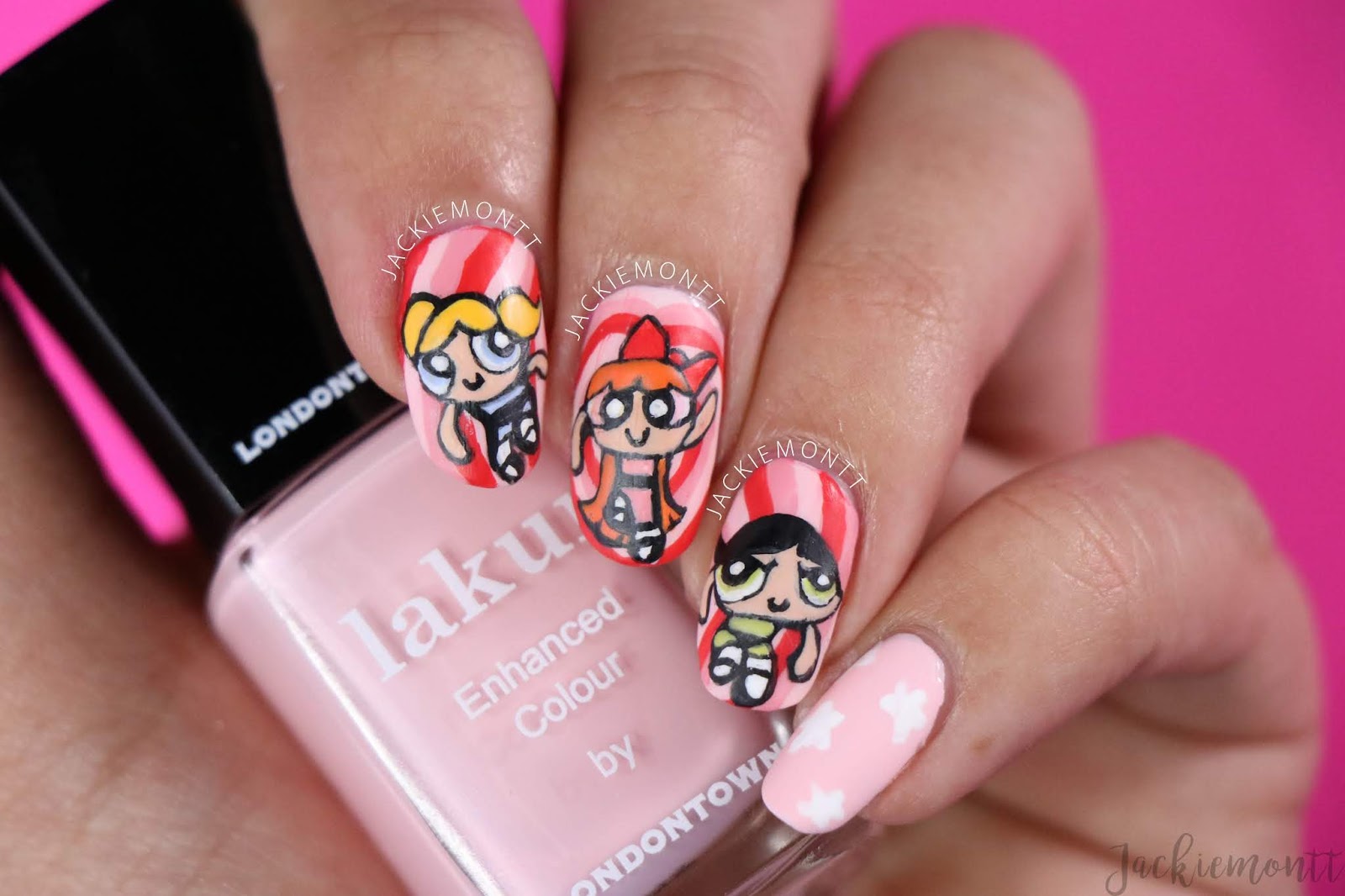 Powerpuff Girls Nail Art for Valentine's Day JACKIEMONTT