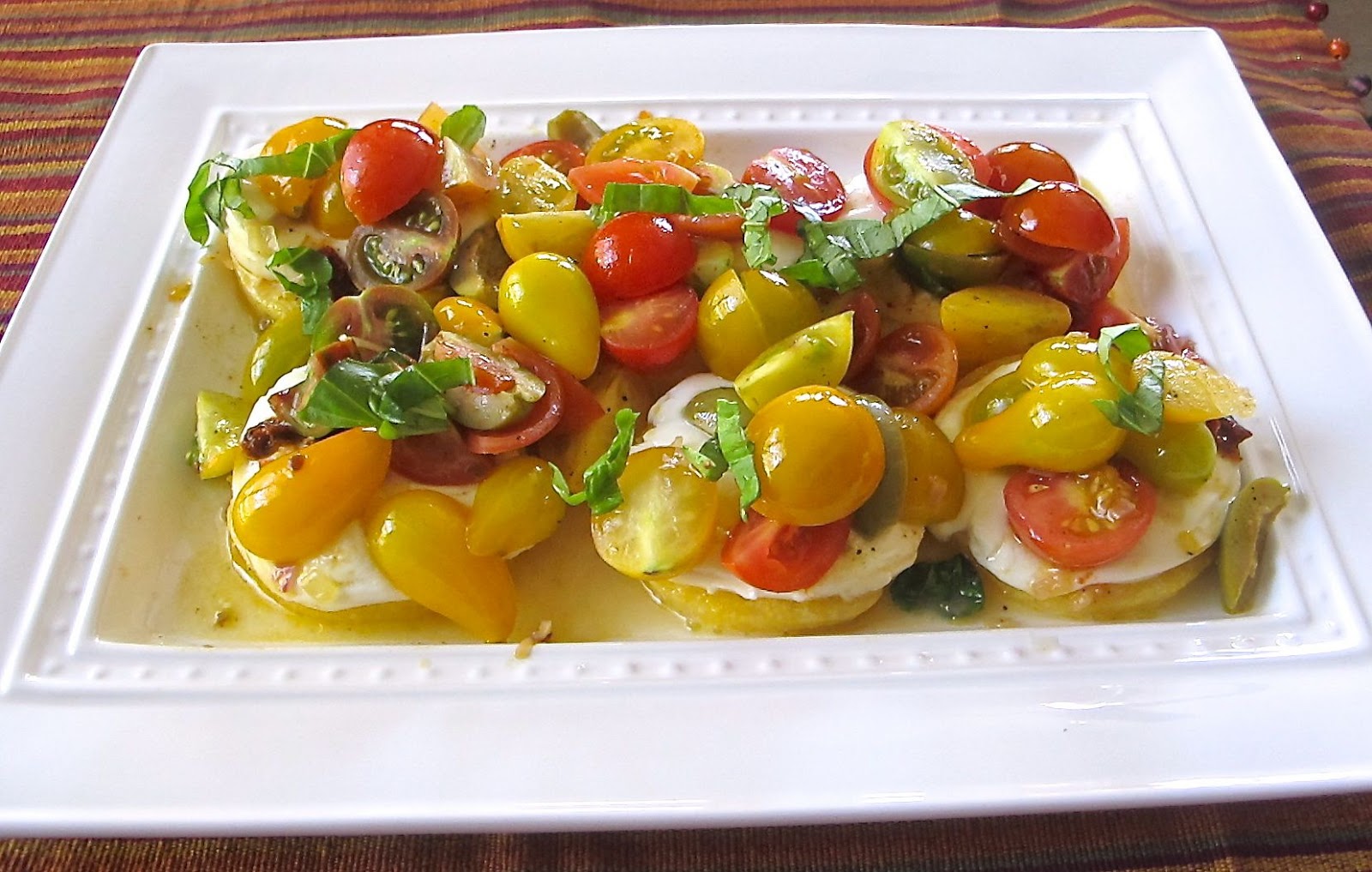Radiant Table Heirloom Tomato, Fresh Mozzarella on Polenta