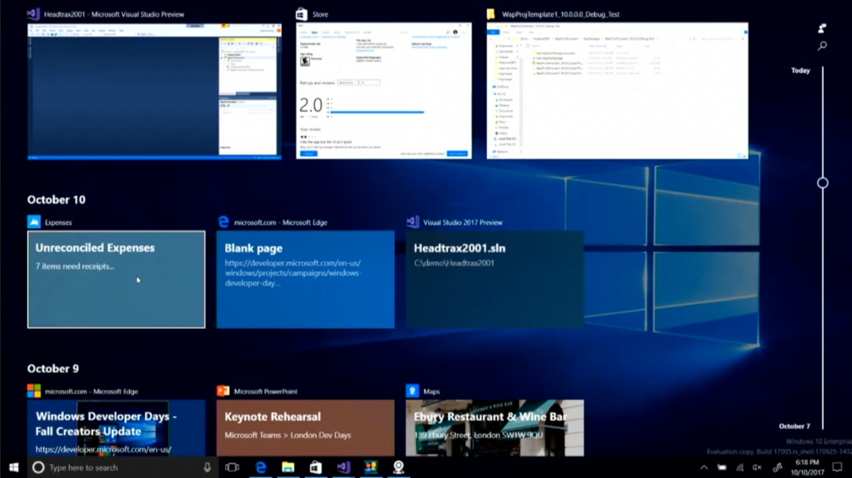 Windows Timeline e Sets in arrivo su Windows 10 (Video)