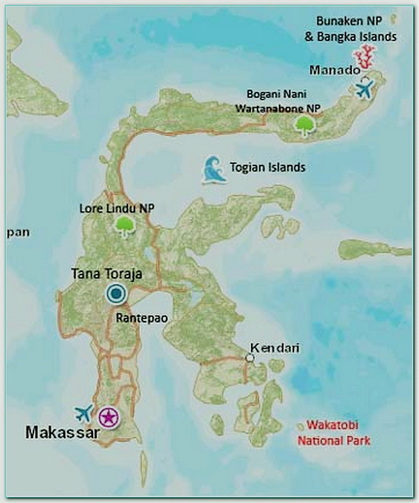 Сулавеси остров карта