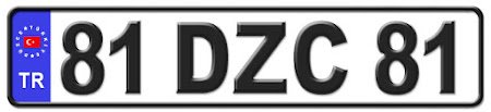 Düzce il isminin kısaltma harflerinden oluşan 81 DZC 81 kodlu Düzce plaka örneği