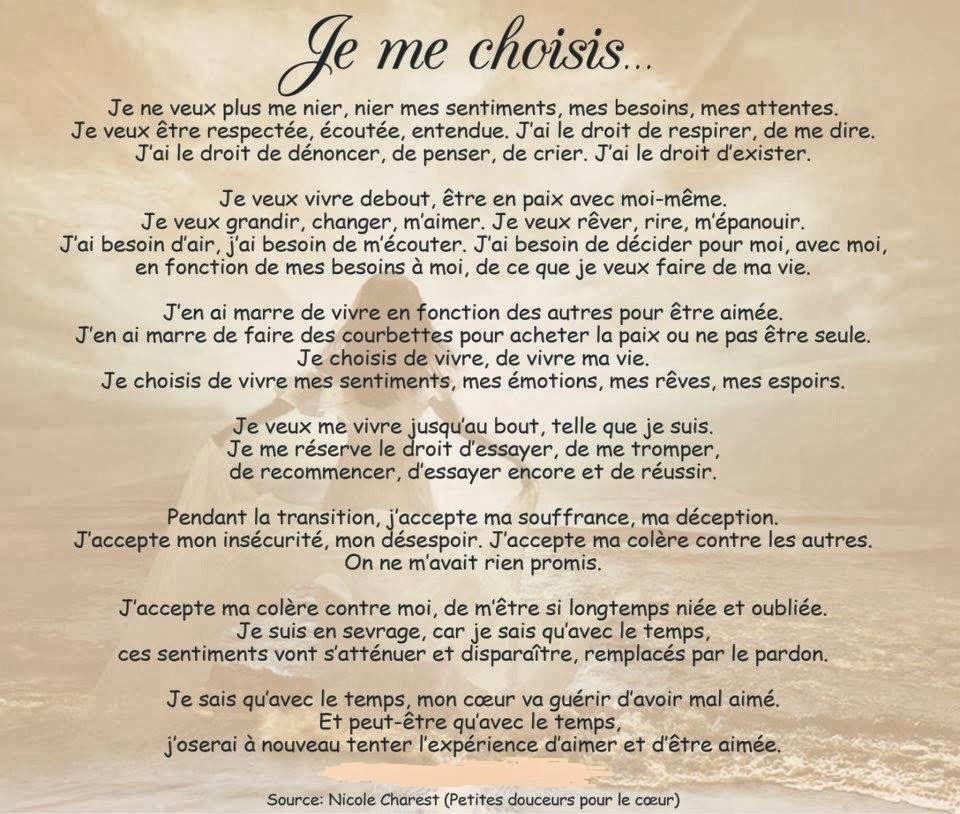 Poeme Amour Poesie Et Citations 21 Je Me Choisis J Ai Le Droit