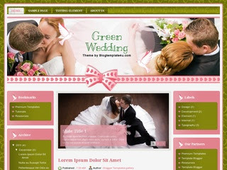 Green Wedding Blogger Template