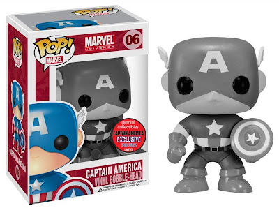 Gemini Collectibles Black & White Captain America Pop! Marvel Vinyl Figure Bobble Head by Funko