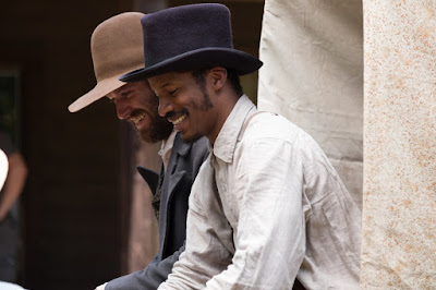 Armie Hammer and Nate Parker on the set of The Birth of a Nation