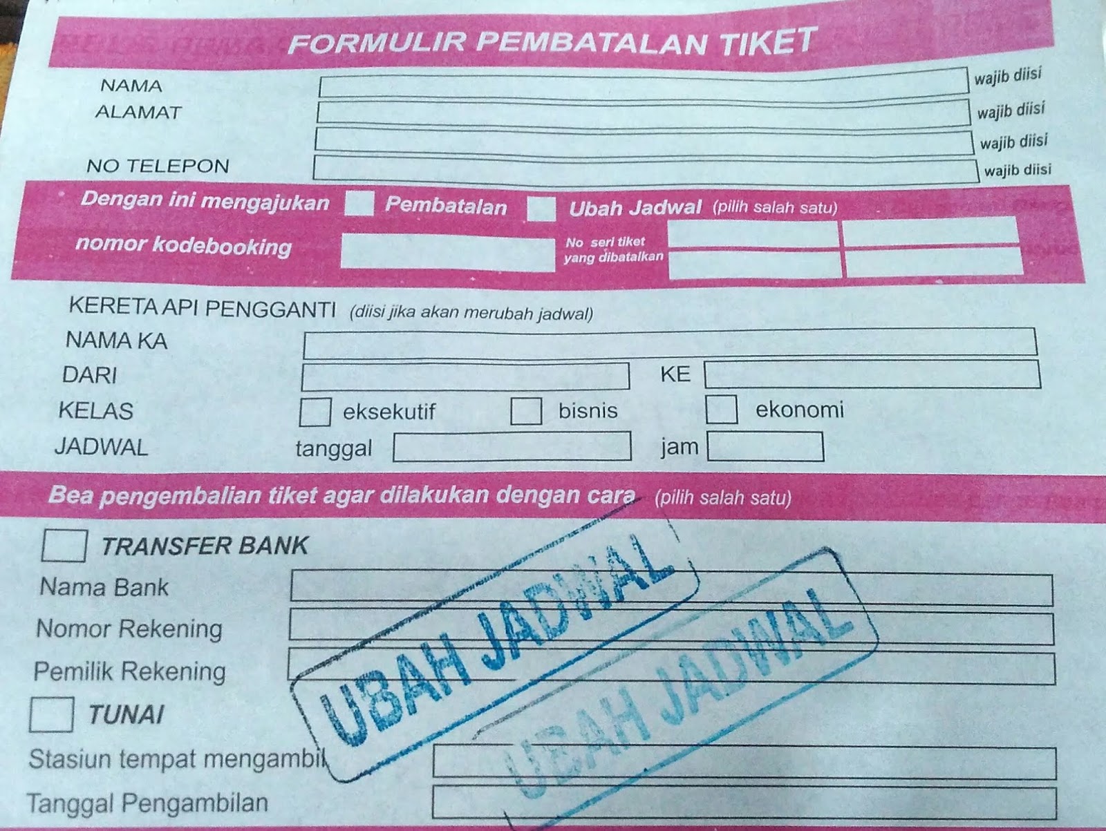 Cara Mengganti Jadwal Tiket Kereta yang Sudah Terlanjur
