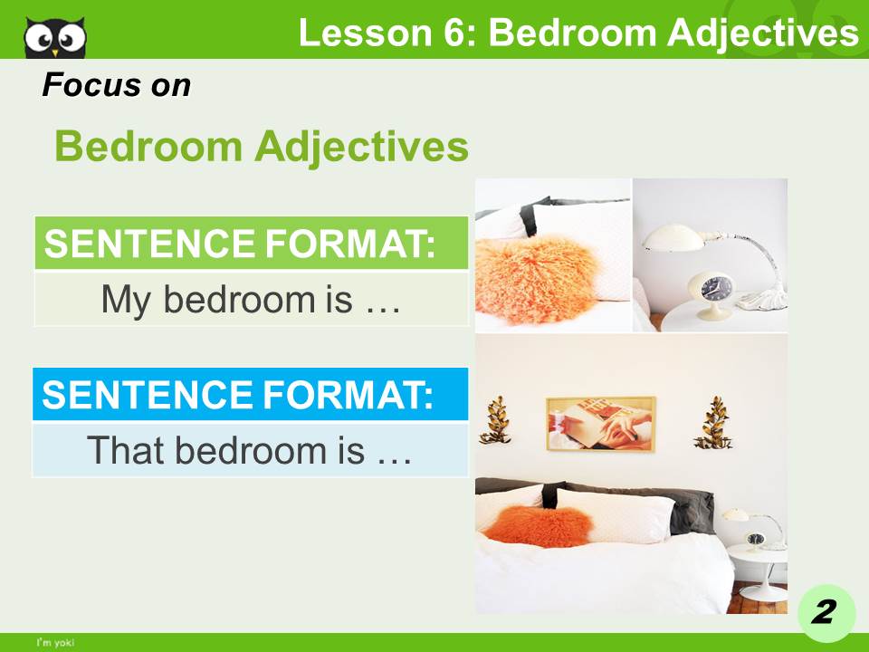YOKITALK Grade 51 Unit 5 Lesson 6 Bedroom Adjectives