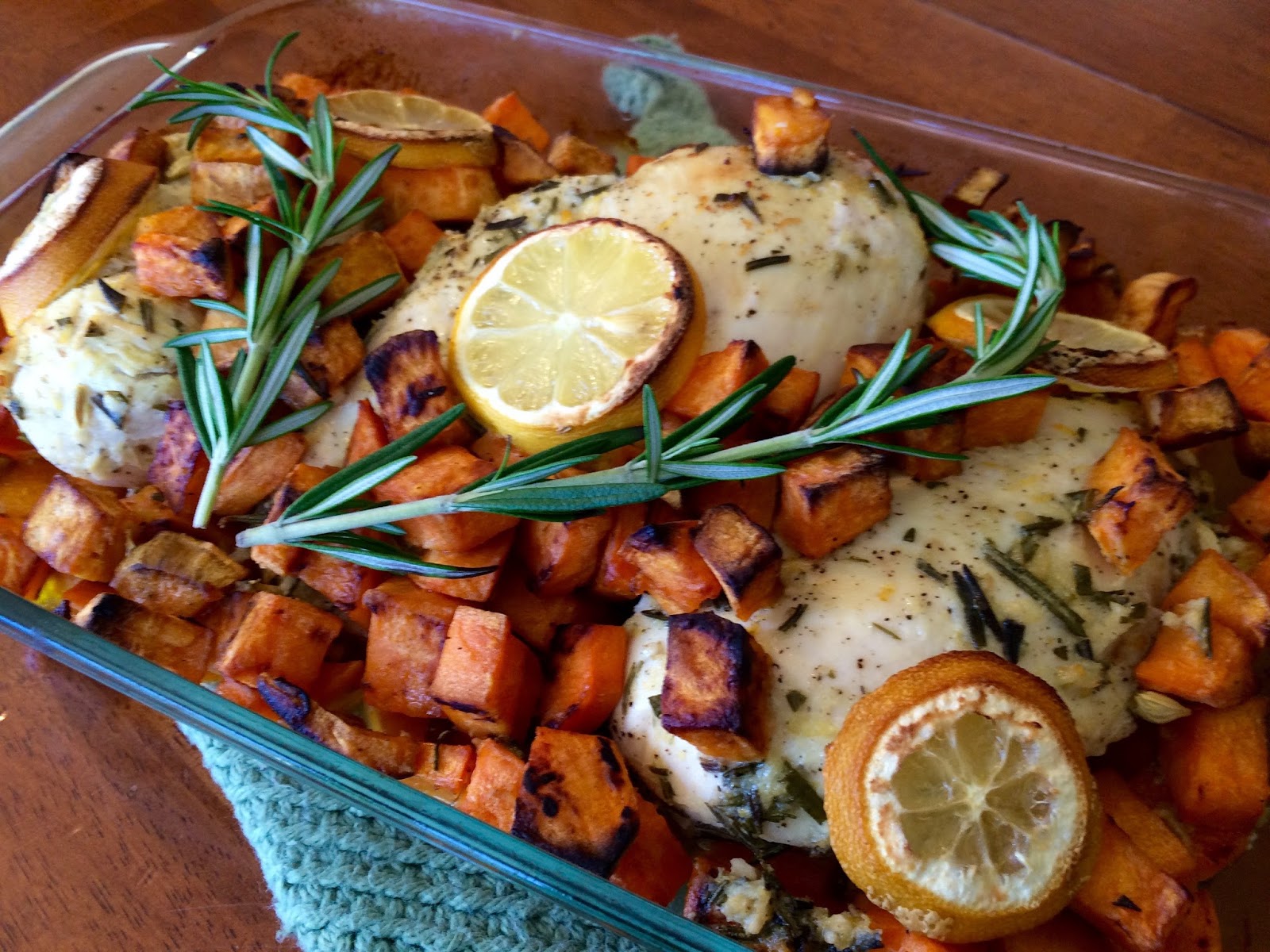 Tasty on My Mind Lemon Rosemary Chicken with Sweet Potatoes