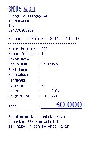 Software Nota Spbu Pertamina Weeklypast