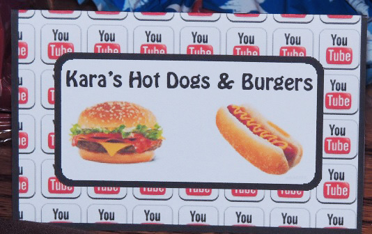 Youtube Birthday Party- Free Food Card Printables and Flag Bunting Banner Hamburgers and Hot Dogs Food Card- Free Birthday Party Printables