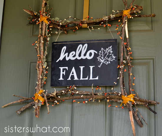 Hello Fall Sign and Wreath