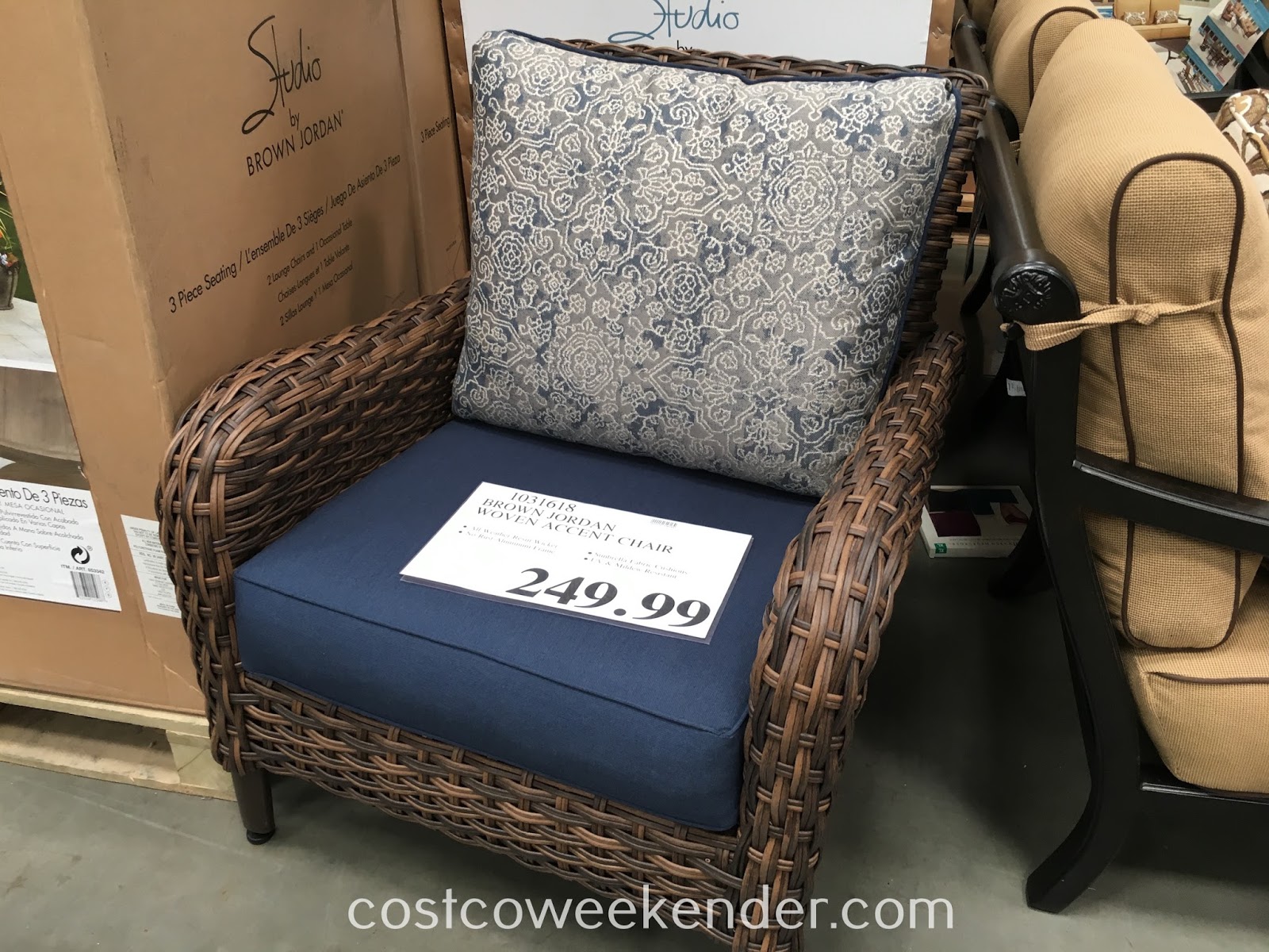Brown Jordan Woven Accent Chair Costco Weekender