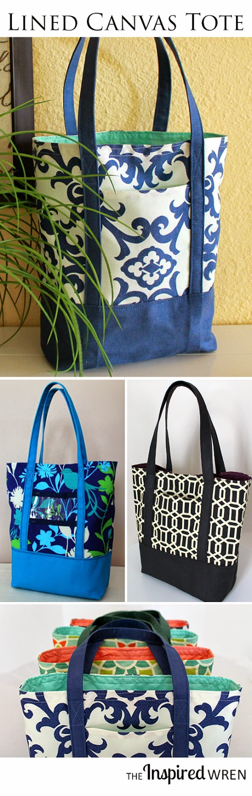 Great sewing tutorial for a classic lined canvas tote. | The Inspired Wren