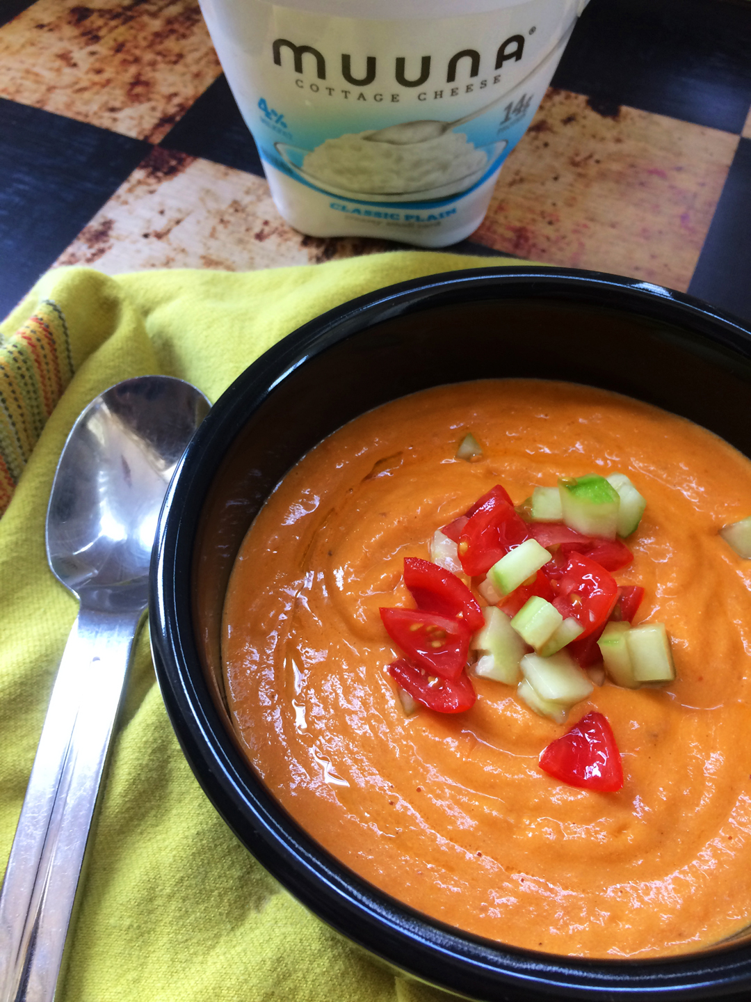 minxeats recipes, recaps, and restaurant reviews Creamy Roasted Vegetable Gazpacho