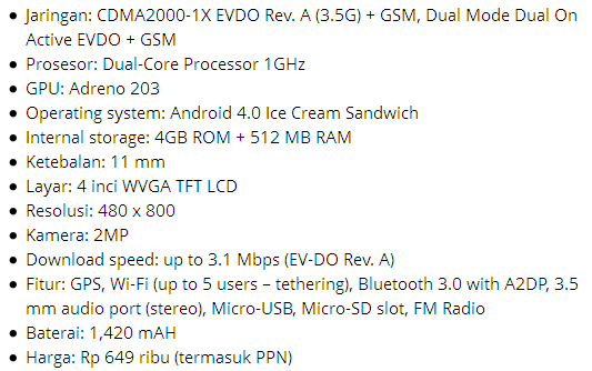 Smarfren Andromax C, Dual Core 600 ribuan Android ICS 