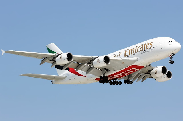 Emirates A380 Approaching