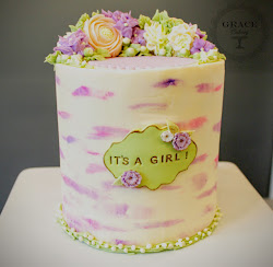 buttercream cake shower watercolor floral cakery grace dear friend another