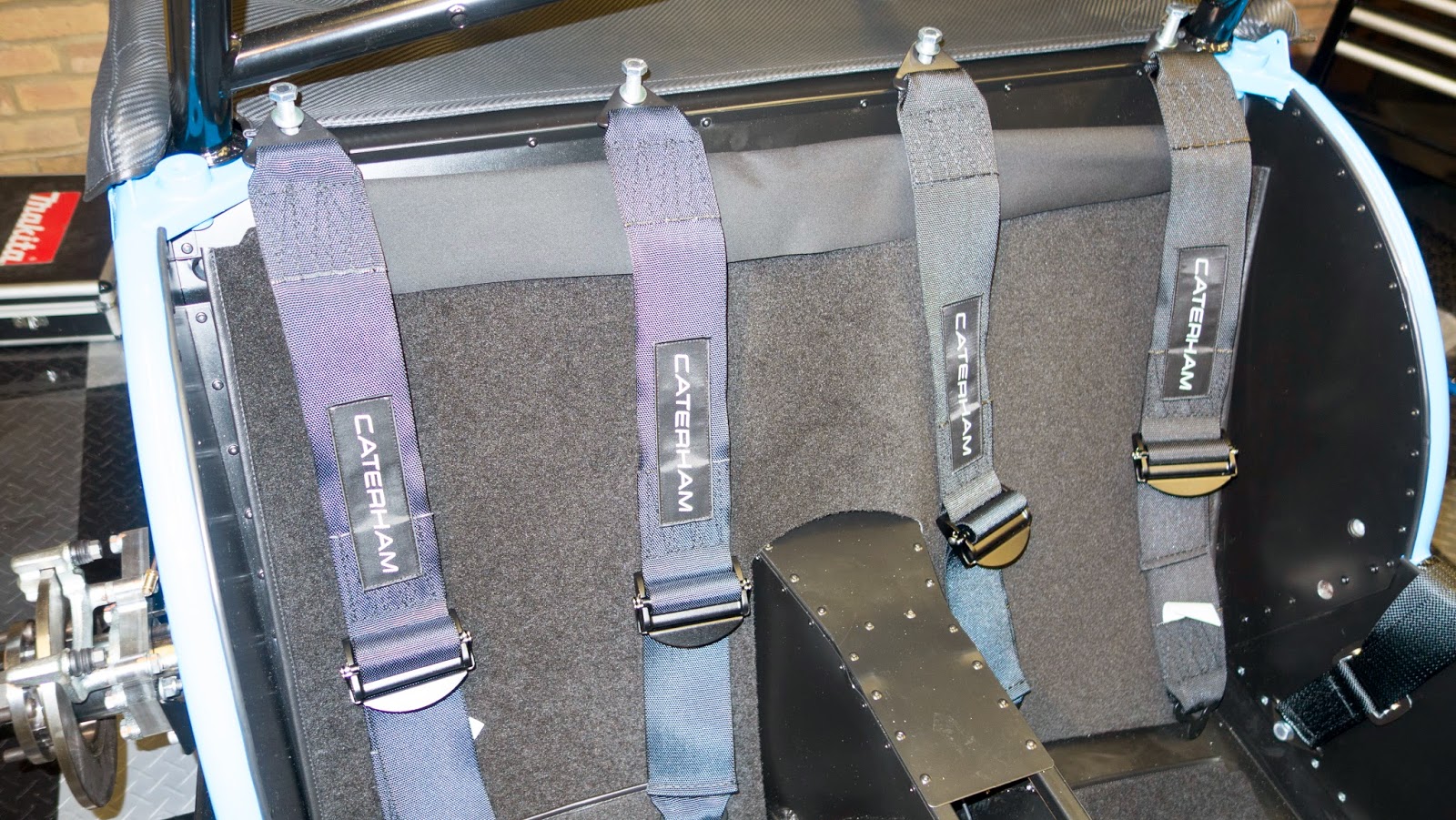 Harness straps are of varying colours