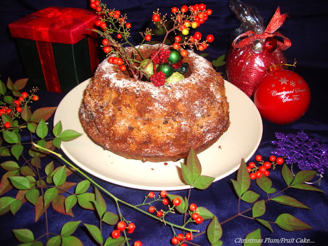 images of Christmas Plum Cake Recipe / Fruit N Nut Cake Recipe / Christmas Fruit Cake Recipe