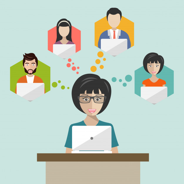 Global data sharing concept Free Vector