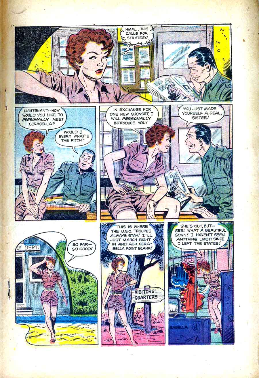 Matt Baker golden age 1950s st john canteen kate war comic book page art - Fightin' Marines #9