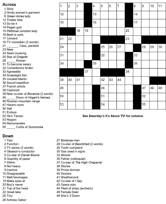 It's About TV Crosswords!
