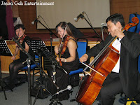 The String Trio performing live during the church wedding