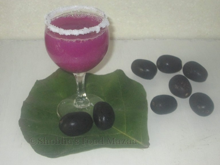 Shobha's Food Mazaa KALA JAMUN COOLER / INDIAN BLACK PLUM JUICE