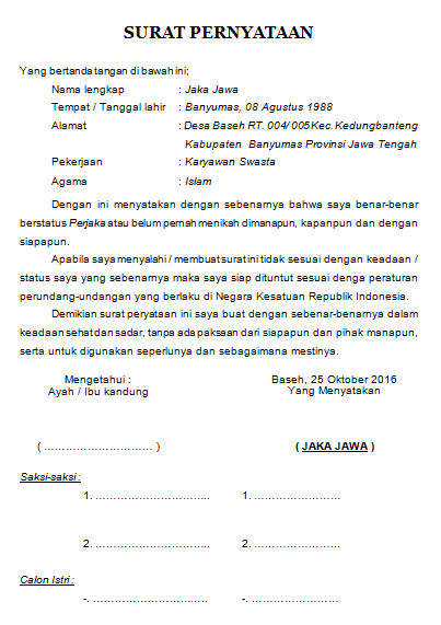 Contoh Surat 2 Tanda Tangan Contoh Surat