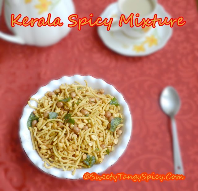 Spicy Kerala Mixture or The South Indian spicy  Mixture recipe