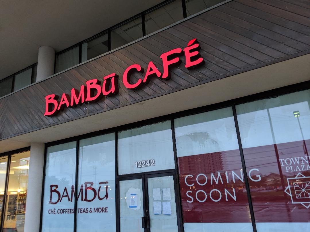 Rockville Nights Bambu Cafe sign installed in Rockville