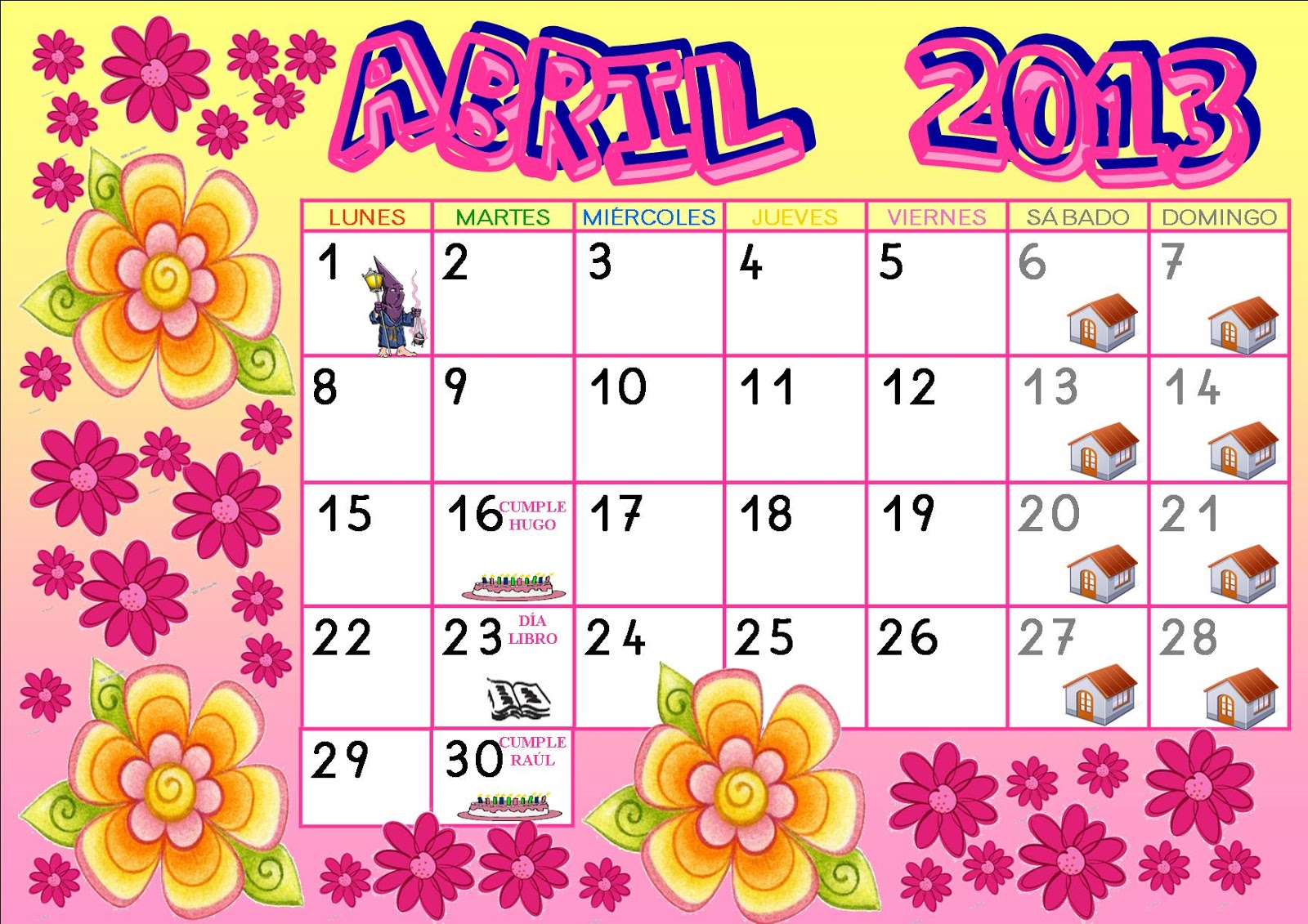 Al Menos A Nueve Oferta Calendario Mes De Abril De 2013 Contando