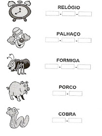 Atividade separe as sílabas - Alfabetização.