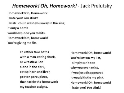 Poem jack prelutsky homework oh homework