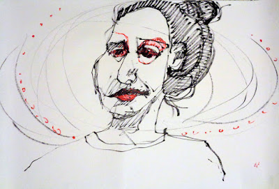 vernavogel portrait & figure drawings of Carmen Paterson at York University, Toronto On.