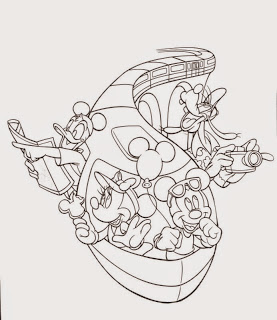 Walt Monorail Pirates Colorir Epcot Printable Resort Colouring ...