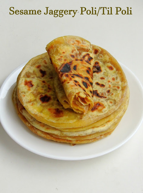 Sesame Jaggery Poli,ellu holige,poli with sesame seeds