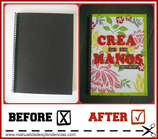 Scrapbooking Personalizar una libreta o cuaderno/ Customize a notebook /Customise un cahier