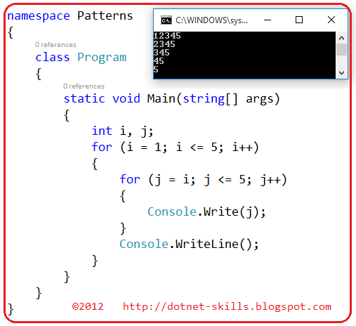 .Net Skills: C# Number Pattern (6)