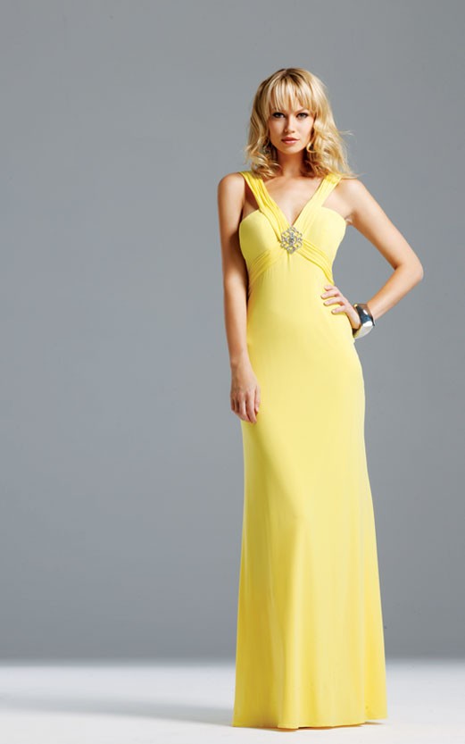 robes de mariage,robes de soir?�e et d?�coration: Robe de soir?�e jaune longue