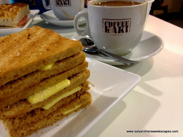 Kaya toast and a cup of coffee in Changi Airport Singapore