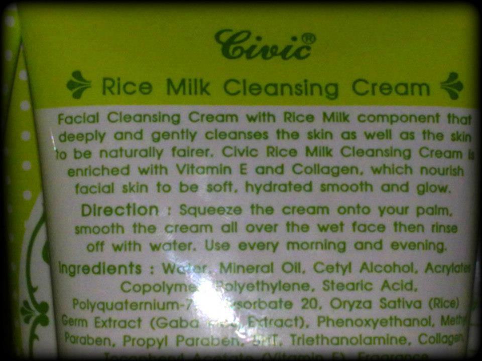 Hidayah Leen (Health & Beauty) Civic Rice Milk Cleansing Cream VIT E+COLLAGEN