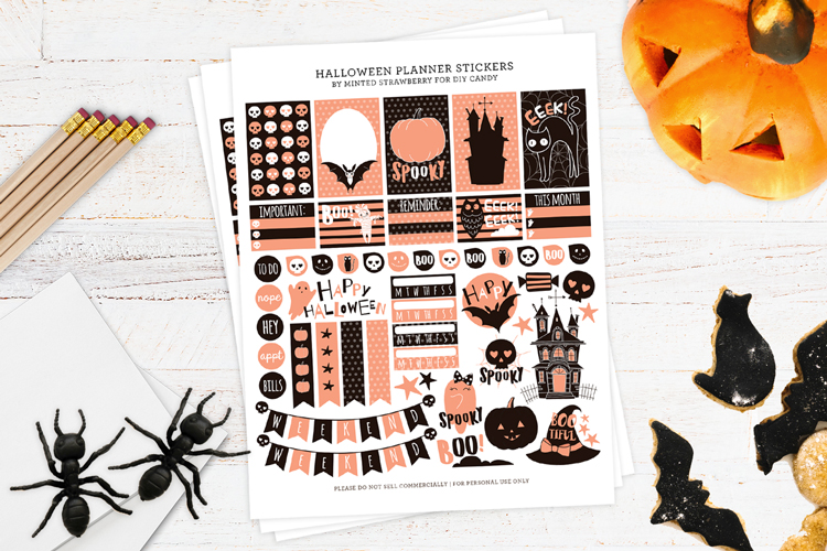 free printable halloween planner stickers