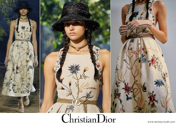 Beatrice Borromeo wore a floral print dress from Christian Dior Spring 2020 Ready-to-wear collection