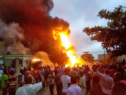 explosion mobil gas station ikeja